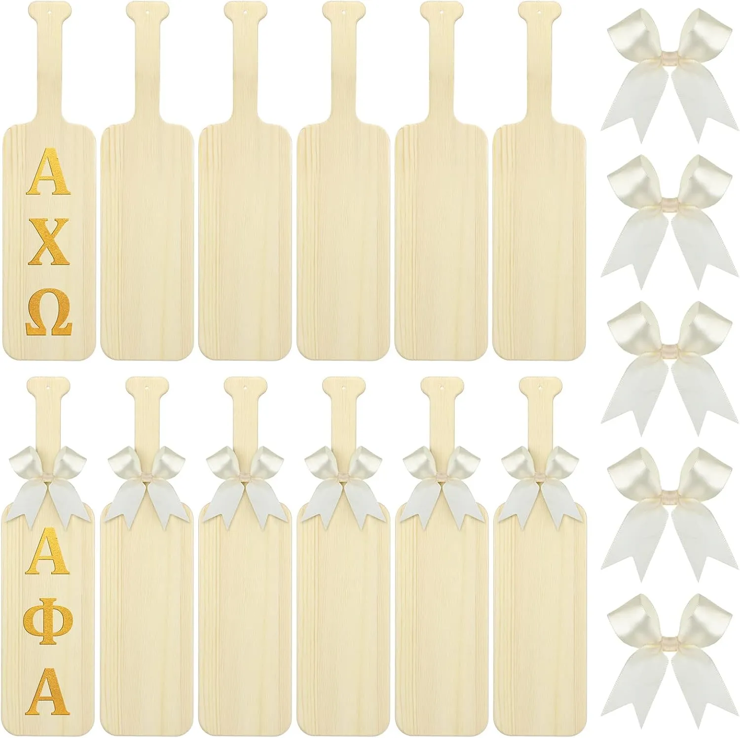 Bucherry 15 Inch Wooden Paddle Unfinished Greek Fraternity Sorority Solid Pine Wood Paddle for DIY Crafts Arts Home Decoration(12 Pcs)