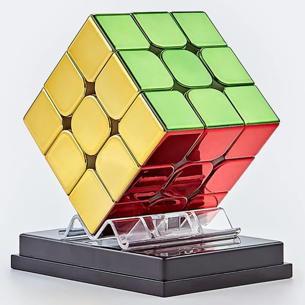 Bukefuno Cyclone Boys 3x3 Magnetic Mirror Reflective Cube Puzzle,Stickerless Magnetic Version 3x3x3 M Shiny Magic Speed Cube (56mm) Toys