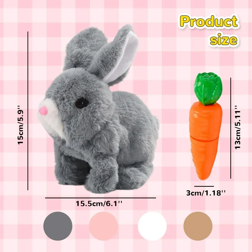 Bunny - My Realistic Bunny Toy, 2025 Upgraded Interactive Realistic Bunny, Realistic Bunny Stuffed Animals Can Walk and Talk, Realistic Bunny Toy Handmade Interactive Bunny Robot (White)