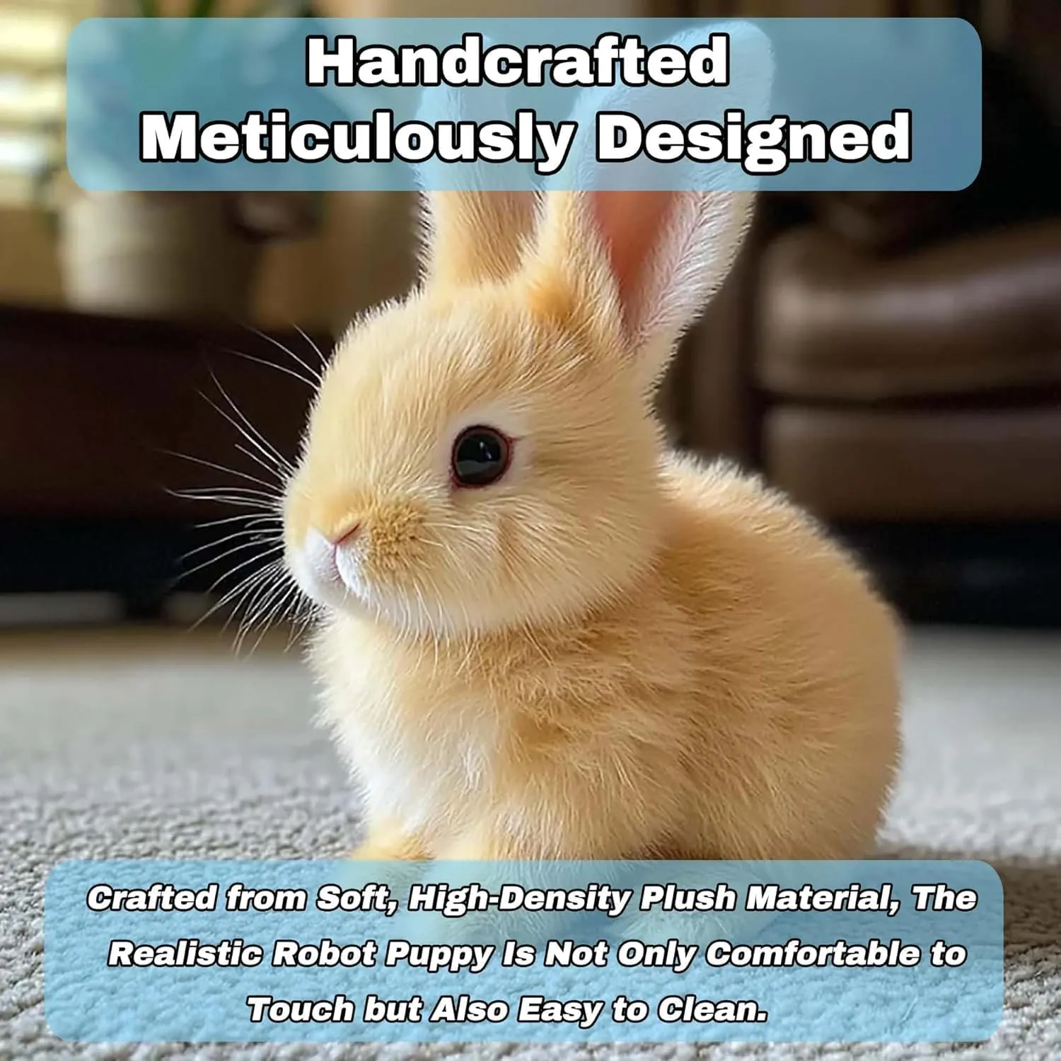 Bunny Realistic Bunny, Bunby - My Realistic Bunny Toy Wollera Horizons, Jumping, Twitching, and Shaking Ears, Interactive Bunny, Bunbi Realistic Bunny, Realistic Bunny Toys (AB-Bunny)