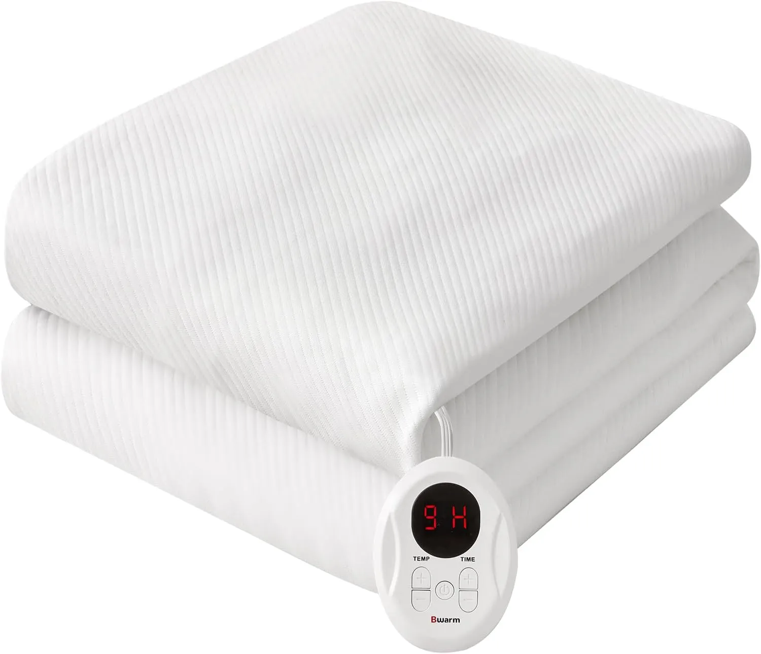 Bwarm Waterproof Heated Mattress Pad, ETL Certified Bed Warmer with 9 Heat Settings, 1-12 Hours Auto Off Deep Pocket, Machine Washable, White Twin