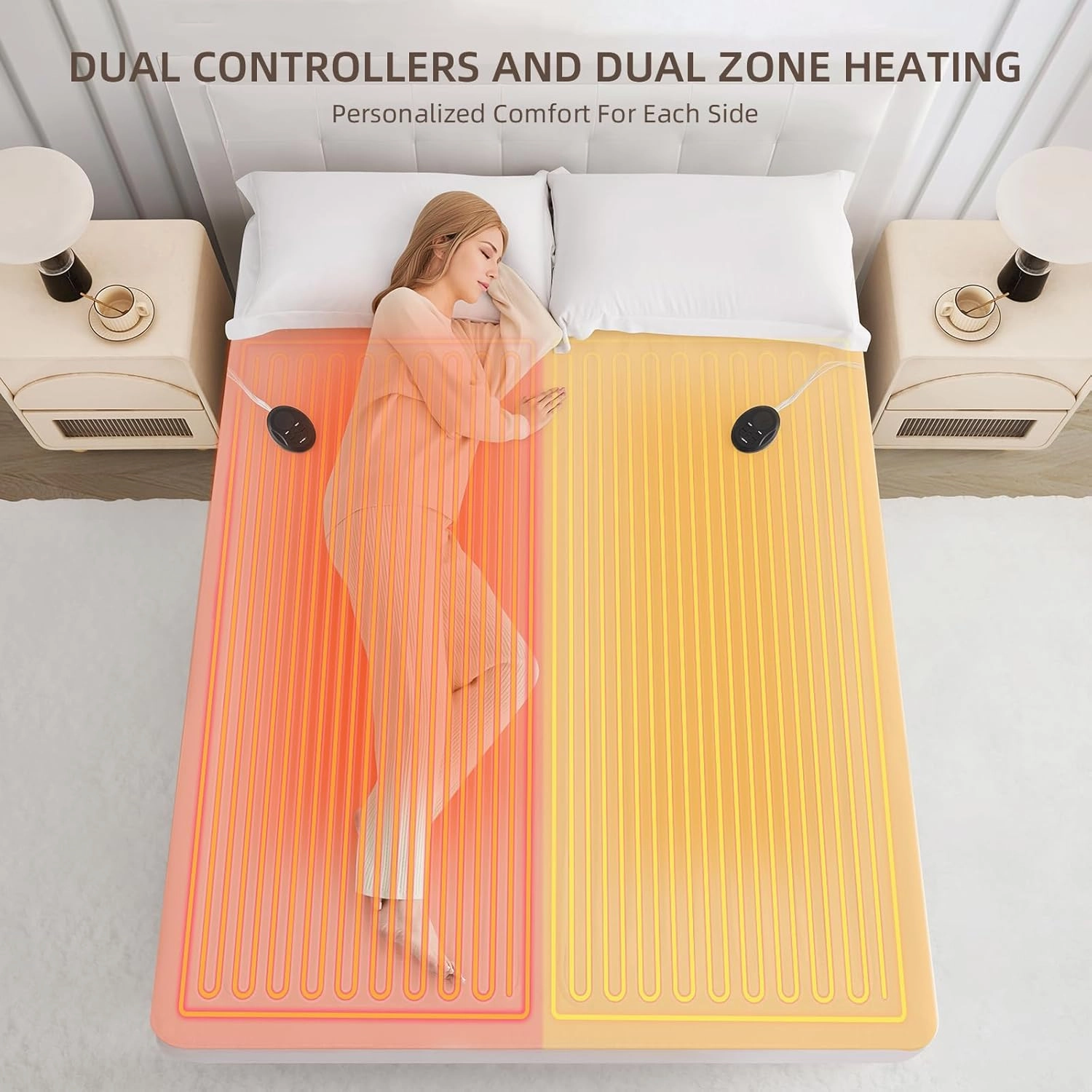 Bwarm Electric Heated Mattress Pad Queen Size, 60" x 80", Bed Warmer, 9 Heat Settings, 1-12 Hours Auto Off, Deep Pocket, Fast Heating, Machine Washable, Soft and Cozy