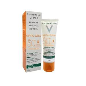 Capital Soleil 3-in-1 SPF50  50ml Cream | Ultimate Sun Protection SPF 50 Sunscreen (Mattifying, 50, Sun Protection Factor (SPF))