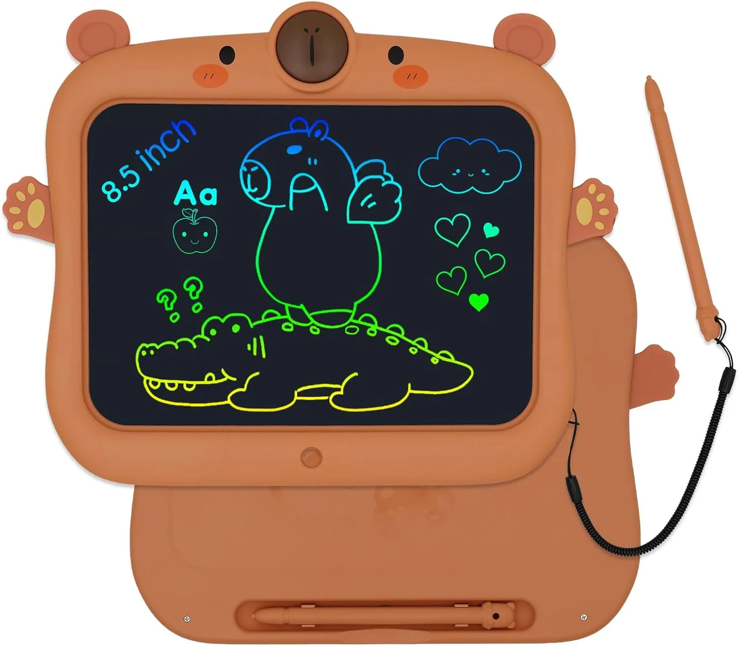 Capybara LCD Writing Tablet for Kids, 8.5 Inch Coloring Drawing Board Erasable Doodle Pad, Quiet Toy Educational & Learning Gift for 3  Years Old