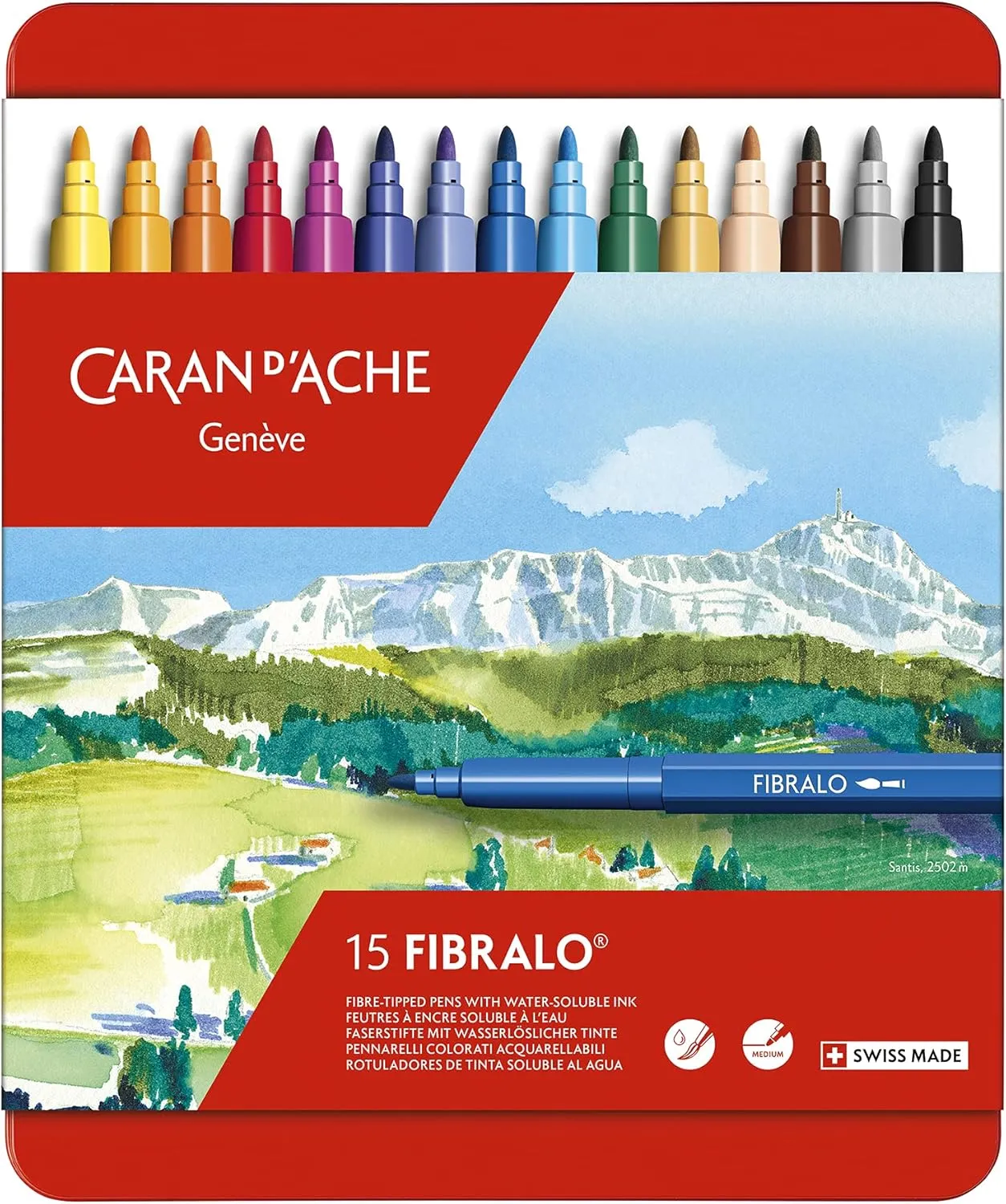 Caran D'ache Fibralo Markers, 15 (185.315)