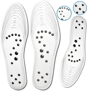 Carespot Acupressure Magnetic Massage Insoles for Men/Women, Foot Massager Shoe-pad Foot Therapy Reflexology Pain Relief Shoe Inserts | Memory Foam Insole - Unisex (White)