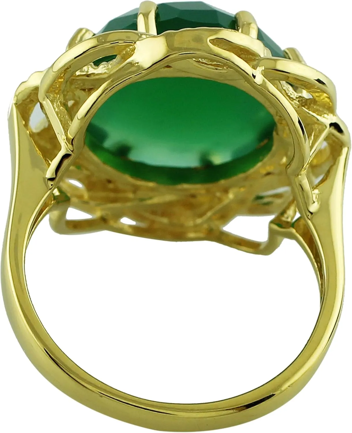 Carillon Dark Pink Onyx Cushion Shape Natural Non-Treated Gemstone 925 Sterling Silver Ring Birthday Jewelry (Yellow Gold Plated) for Women & Men