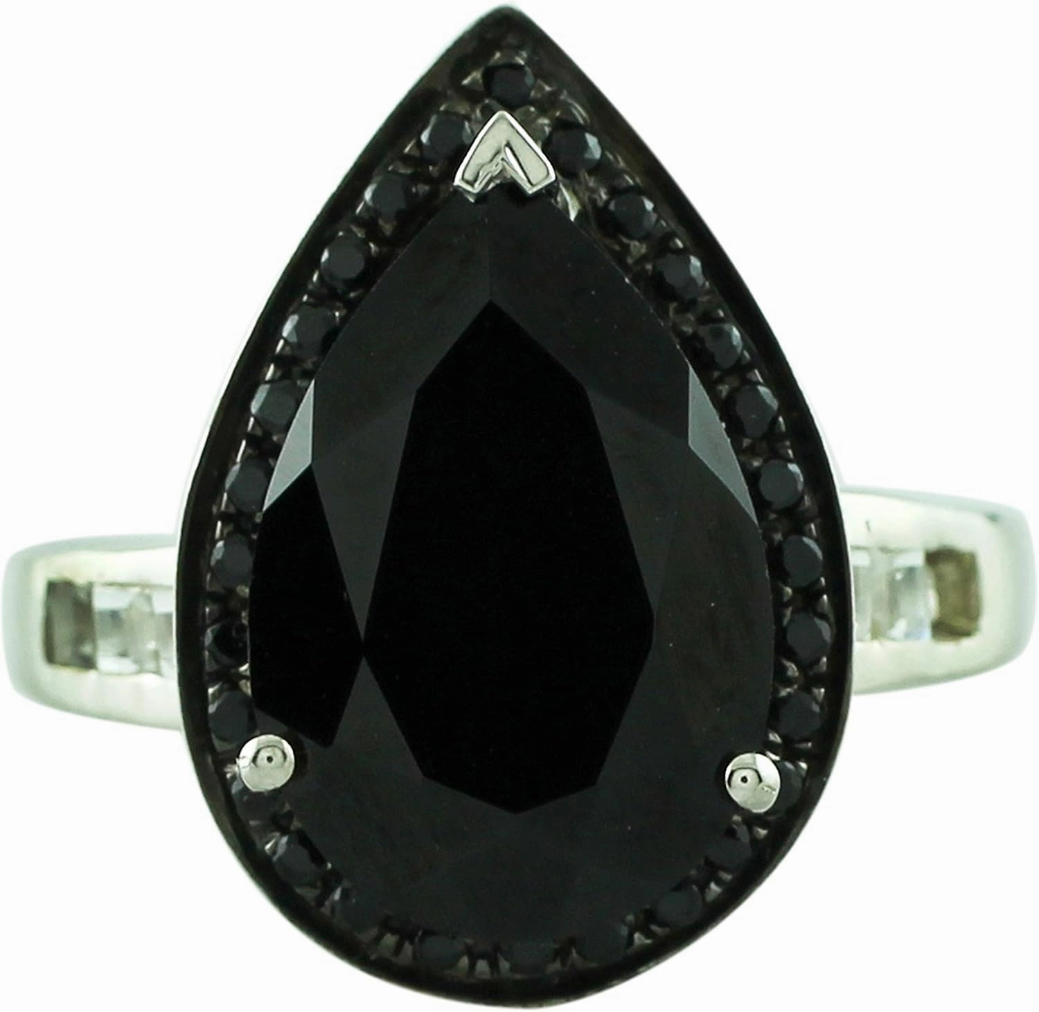 Carillon Black Spinel Cushion Shape Natural Non-Treated Gemstone 925 Sterling Silver Ring Birthday Jewelry for Women & Men