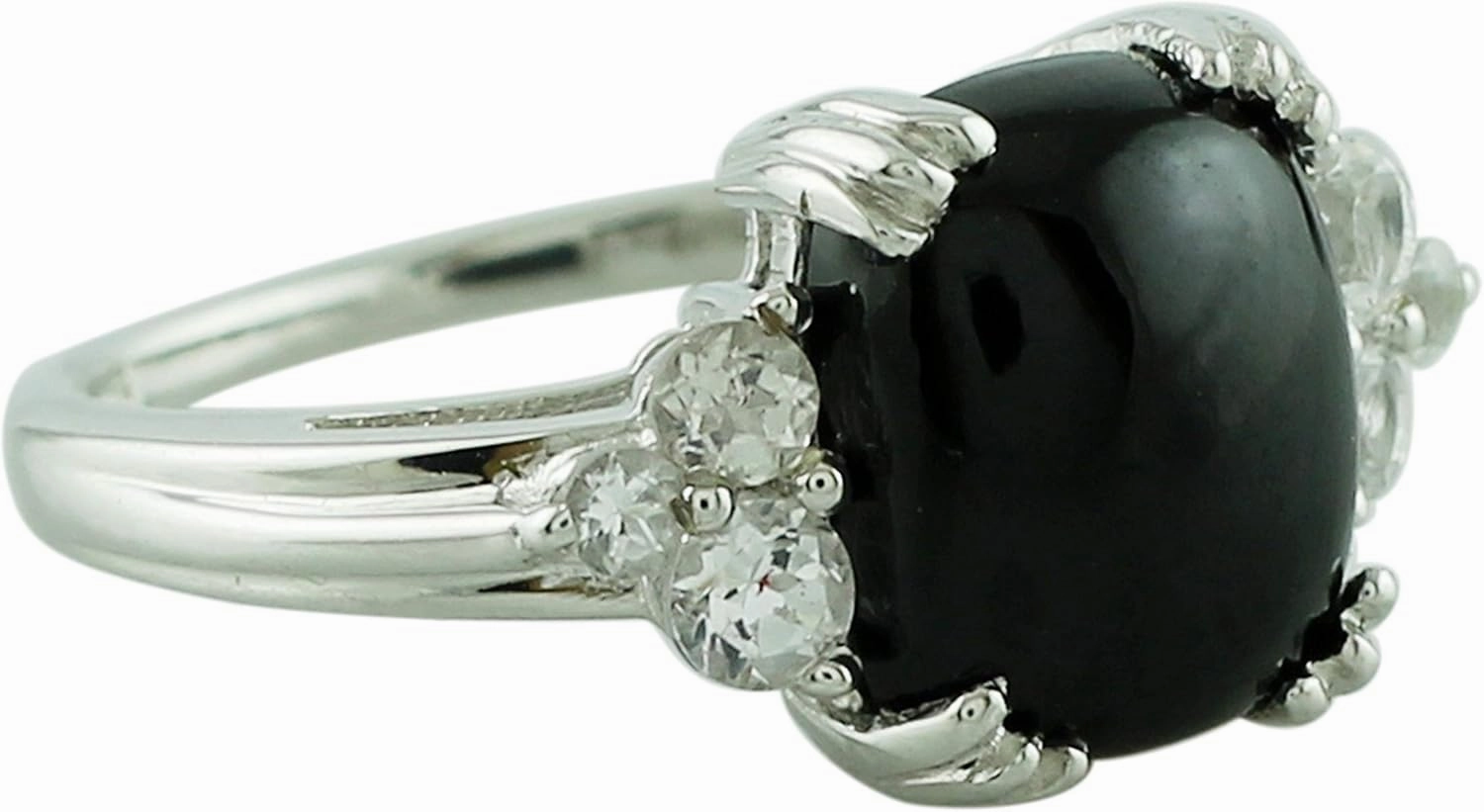 Carillon Certified Black Spinel Cushion Shape Natural Earth Mined Gemstone 925 Sterling Silver Ring Anniversary Jewelry for Women & Men
