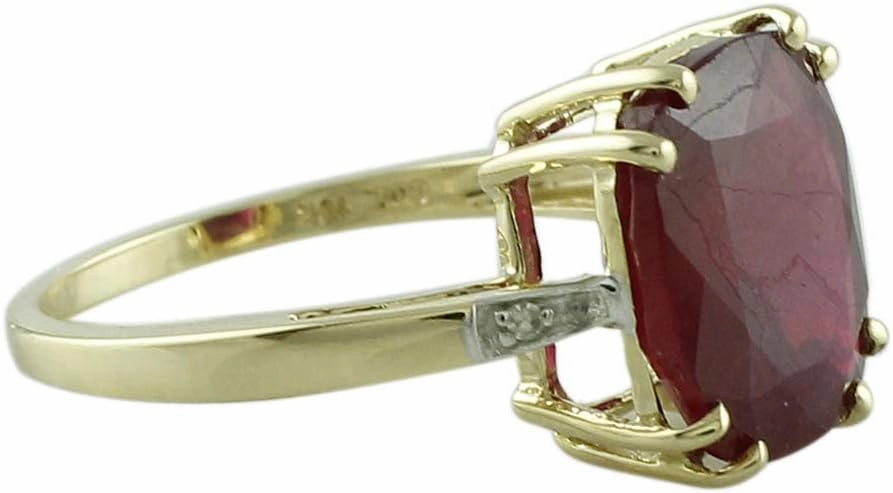 Carillon Certified Ruby Gf Cushion Shape Natural Earth Mined Gemstone 925 Sterling Silver Ring Anniversary Jewelry (Yellow Gold Plated) for Women & Men