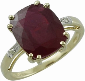 Carillon Certified Ruby Gf Cushion Shape Natural Earth Mined Gemstone 925 Sterling Silver Ring Anniversary Jewelry (Yellow Gold Plated) for Women & Men