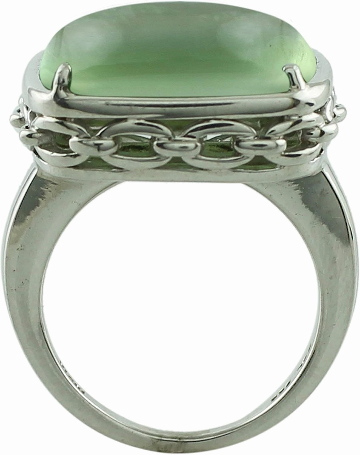 Carillon Certified Serpentine Cushion Shape Natural Earth Mined Gemstone 14K White Gold Ring Anniversary Jewelry for Women & Men