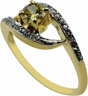 Carillon Certified Yellow Natural Zircon Cushion Shape Natural Earth Mined Gemstone 925 Sterling Silver Ring Anniversary Jewelry (Yellow Gold Plated) for Women & Men