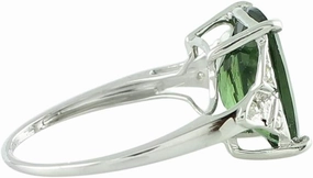 Carillon Green Apatite Cushion Shape Natural Non-Treated Gemstone 925 Sterling Silver Ring Birthday Jewelry for Women & Men