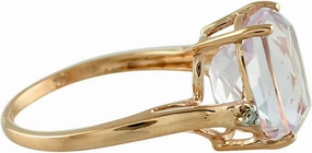 Carillon Kunzite Cushion Shape 6.35 Carat Natural Earth Mined Gemstone 925 Sterling Silver Ring Unique Jewelry (Rose Gold Plated) for Women & Men
