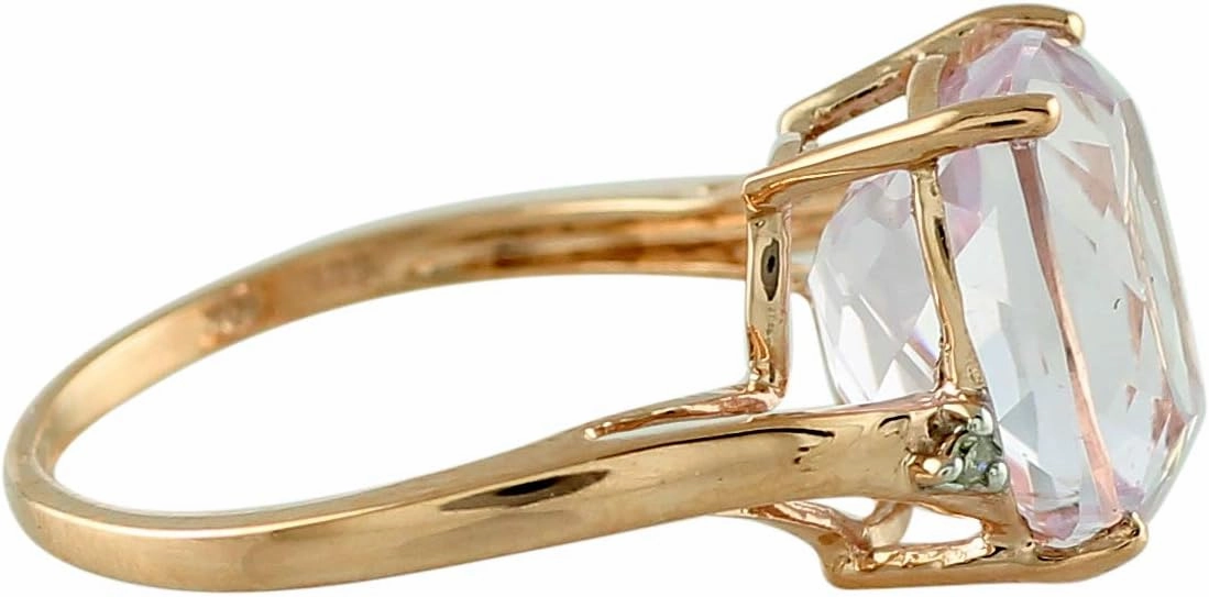 Carillon Kunzite Cushion Shape 6.35 Carat Natural Earth Mined Gemstone 925 Sterling Silver Ring Unique Jewelry (Rose Gold Plated) for Women & Men
