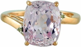 Carillon Kunzite Cushion Shape 9X11MM Natural Earth Mined Gemstone 14K Rose Gold Ring Unique Jewelry for Women & Men