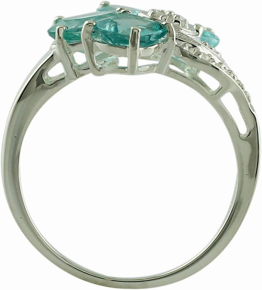 Carillon Stunning Blue Apatite Cushion Shape 5.5MM Natural Earth Mined Gemstone 14K White Gold Ring Wedding Jewelry for Women & Men