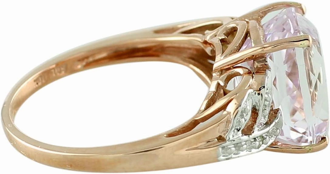Carillon Stunning Kunzite Cushion Shape 10X8MM Natural Earth Mined Gemstone 14K Rose Gold Ring Wedding Jewelry for Women & Men