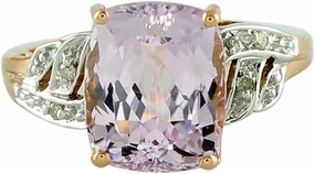Carillon Stunning Kunzite Cushion Shape 10X8MM Natural Earth Mined Gemstone 14K Rose Gold Ring Wedding Jewelry for Women & Men
