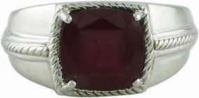 Carillon Stunning Ruby Gf Cushion Shape 10MM Natural Earth Mined Gemstone 925 Sterling Silver Ring Wedding Jewelry for Women & Men