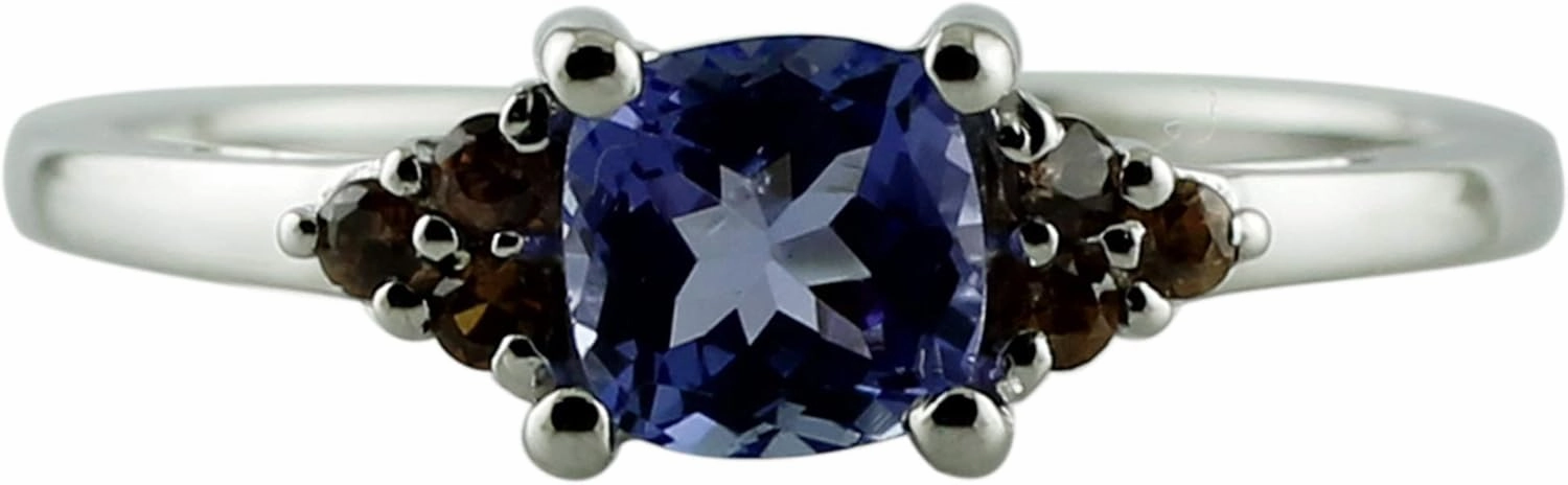 Carillon Tanzanite Cushion Shape Natural Non-Treated Gemstone 925 Sterling Silver Ring Engagement Jewelry for Women & Men