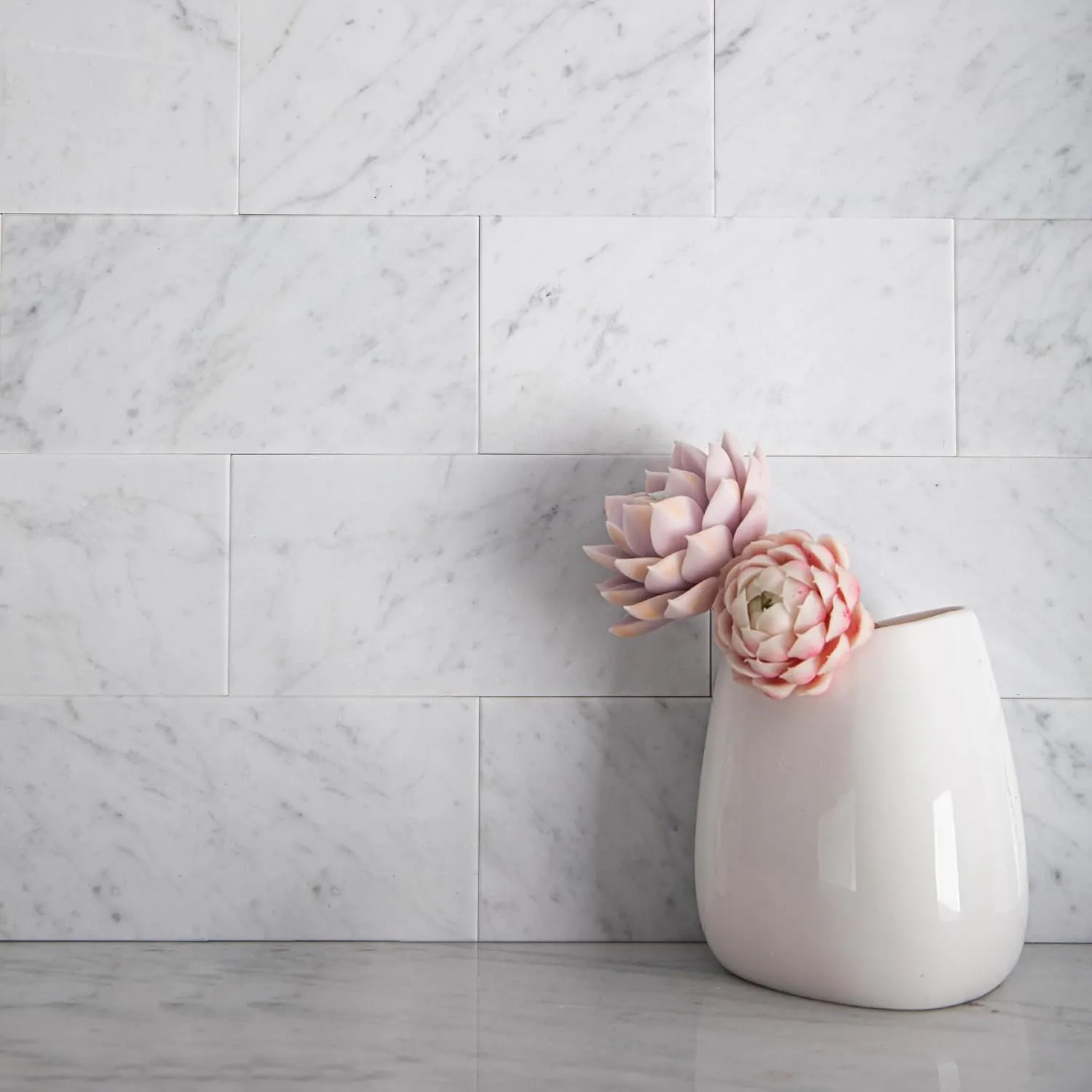Carrara Marble Subway Tile, 100% Natural Marble, 3" x 6" Peel and Stick Self Adhesive Backsplash Tile for Kitchen and Bathroom, 32 Sheets