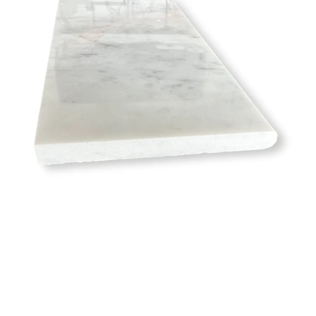 Carrara White Marble 4"x12" Bullnosed Tile