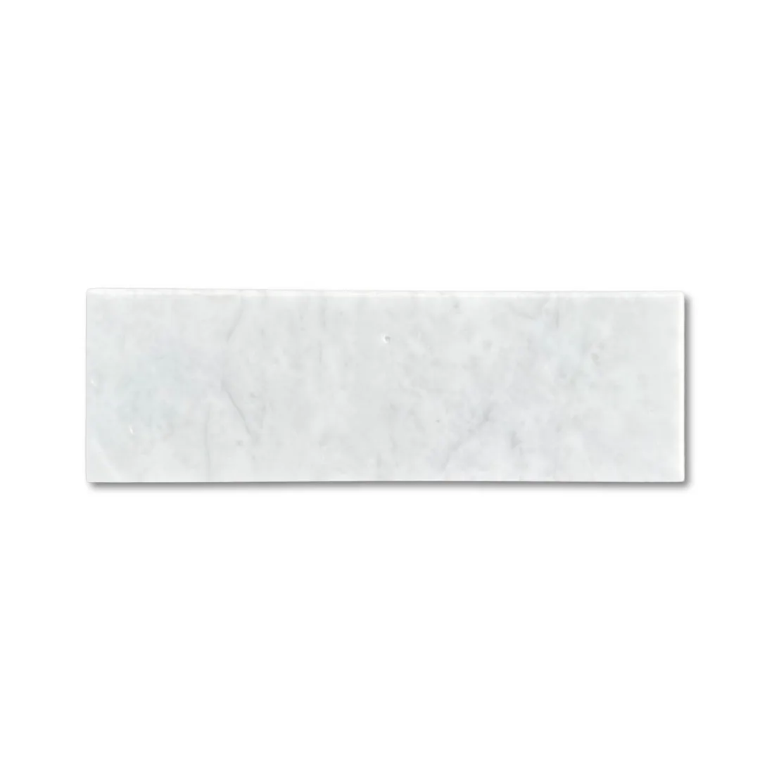 Carrara White Marble 4"x12" Bullnosed Tile