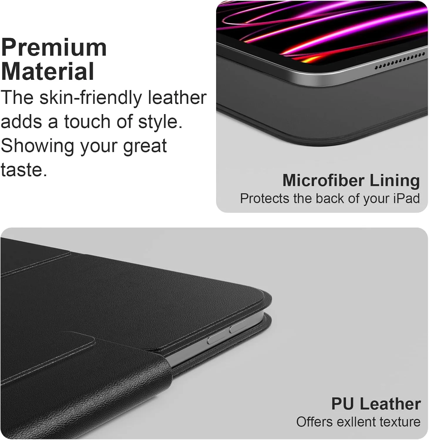 Case for iPad Air 13 Inch M3 2025 & M2 2024, Powerful Magnetic Case for iPad Pro 12.9 Inch (6th/5th/4th/ 3rd Gen), with Apple Pencil Holder, Tough Protection, Auto Sleep/Wake, 4 Standing Angles