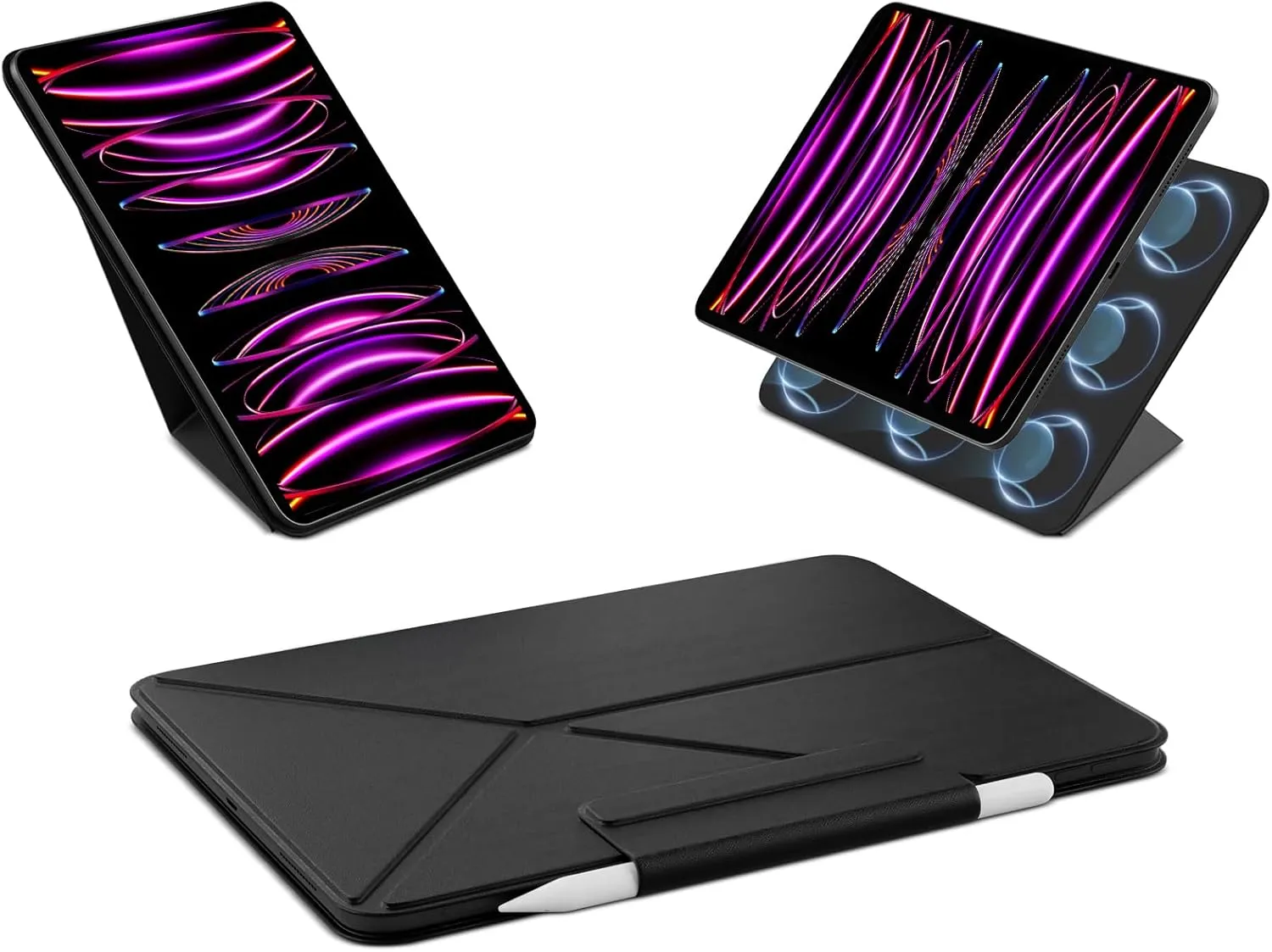 Case for iPad Air 13 Inch M3 2025 & M2 2024, Powerful Magnetic Case for iPad Pro 12.9 Inch (6th/5th/4th/ 3rd Gen), with Apple Pencil Holder, Tough Protection, Auto Sleep/Wake, 4 Standing Angles