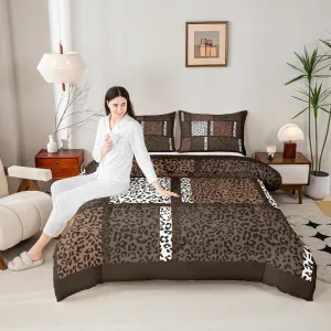 Castle Fairy Leopard Print Comforter Set and Bed Sheet Set Full Size