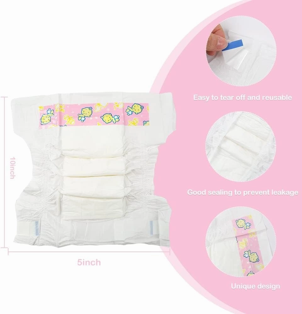 CHAREX Reborn Baby Doll Diapers - 20 Pieces Pack Newborn Diapers, Doll Accessories for 18-24 Inch Reborn Dolls