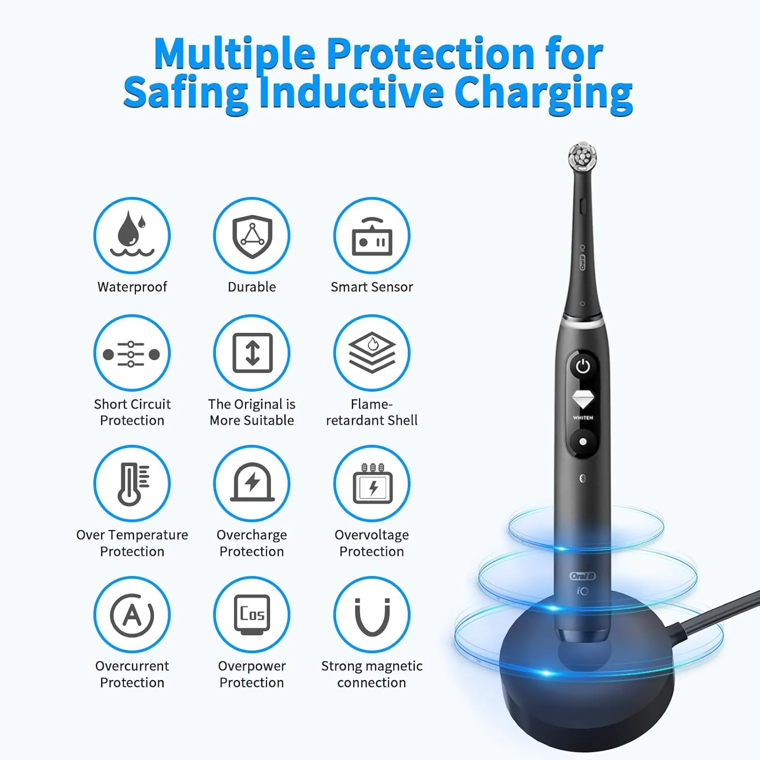 Charger for Oral-B iO Series Electric Toothbrush - Compatible With iO7, iO8, iO9 Models - Replacement Magnetic Charger Model 3768