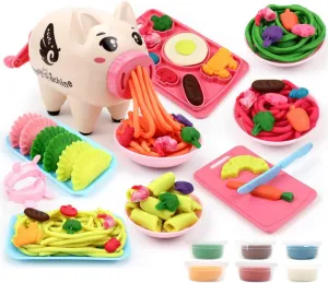 CHAW Foam Modeling Clay, Childrens Brainpower Development Clay, Super Light Toy Dough Set Noodle Machine Childrens Fun Toys -21pcs