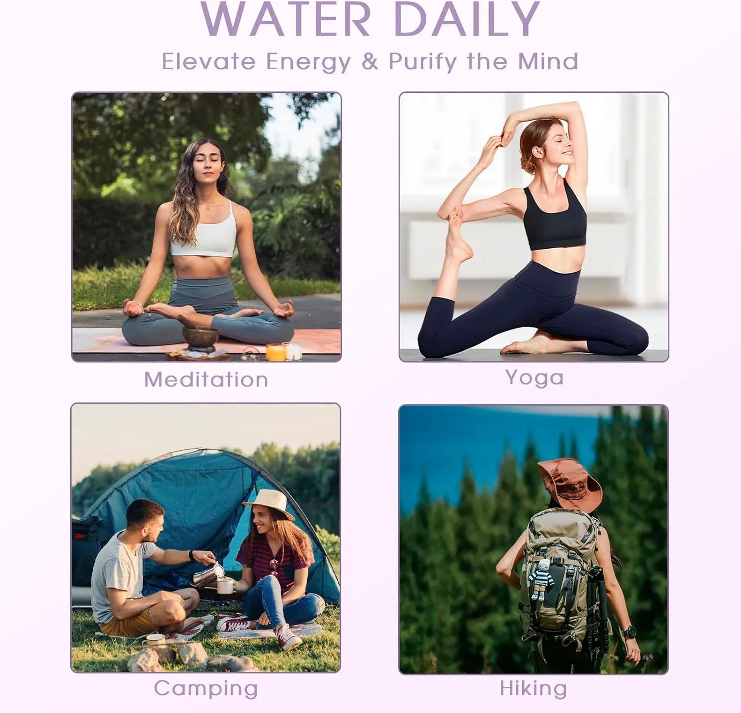 ChezMax Crystal Glass Water Bottle with Changeable Natural Crystal Center