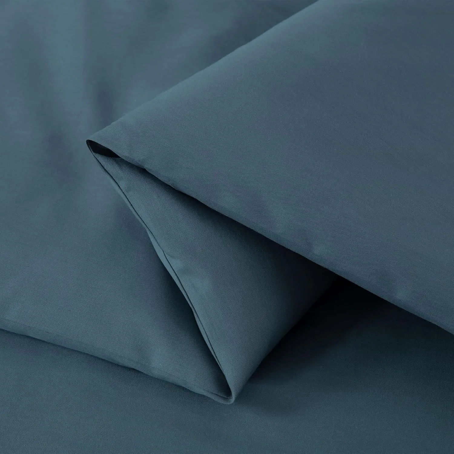 Chezmoi Collection Solid China Blue Cotton Comforter Set King Size, 3-Piece Luxury Soft Breathable Smooth Cooling 250TC Cotton Twill Lightweight Bedding Comforter for All Season