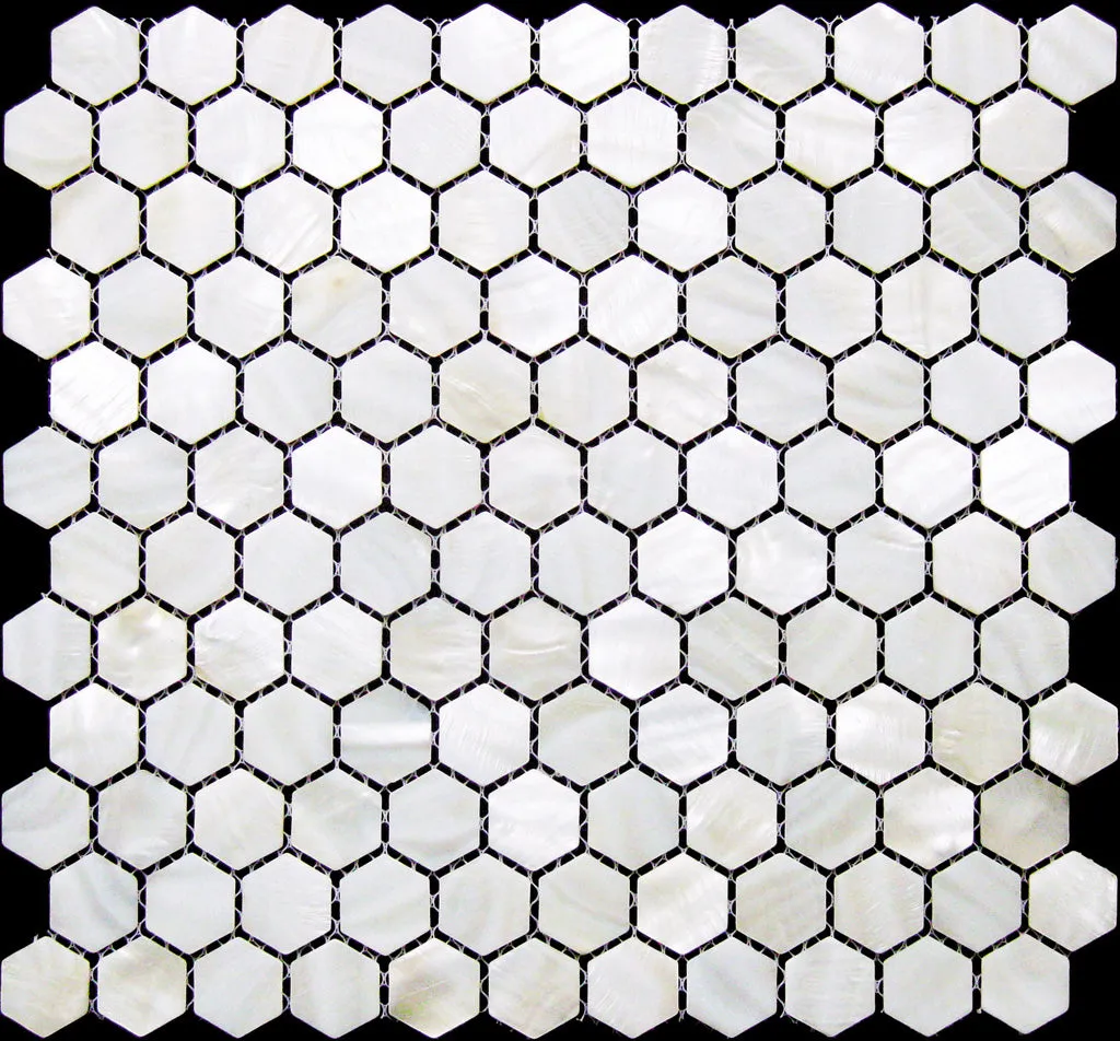 Chiffon White 12x12 Polished Hexagon Shell Mother of Pearl Mosaic Tile (20 pack, 18.69 sq ft/case)