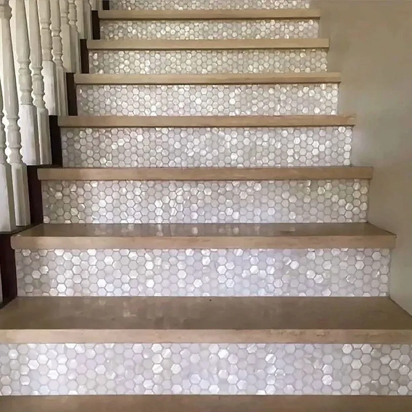 Chiffon White 12x12 Polished Hexagon Shell Mother of Pearl Mosaic Tile (20 pack, 18.69 sq ft/case)