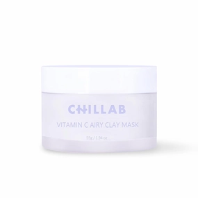 Chillab Vitamin C Airy Clay Mask – Whipped Mousse Texture, Brightening & Hydrating Face Mask for All Skin Types, with Niacinamide & Centella Asiatica
