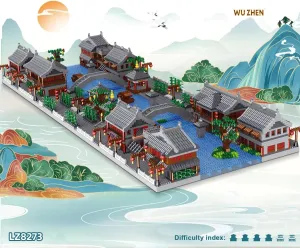 Chinese Architecture Building Blocks Set, 6518 Pieces Wuzhen Building Set, Creative Mini Nano Blocks Architecture Model for Kids and Adults