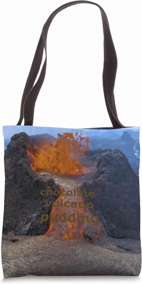 chocolate volcano pudding, food, larva flows, amazing nature Tote Bag