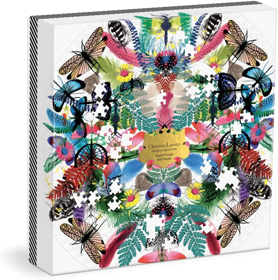 Christian Lacroix Heritage Collection Caribe 500 Piece Round Puzzle - Challenging and Fun Jigsaw Puzzle - Chic Design - Thick and Sturdy Pieces - Makes a Great Gift