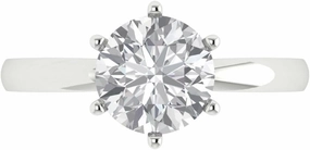 Clara Pucci 2Ct Round Cut Solitaire Moissanite Engagement Ring - Solid 14K White Gold