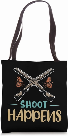 Clay Skeet Shoot Happens Clay Shooting Skeet Trap Clay Tote Bag