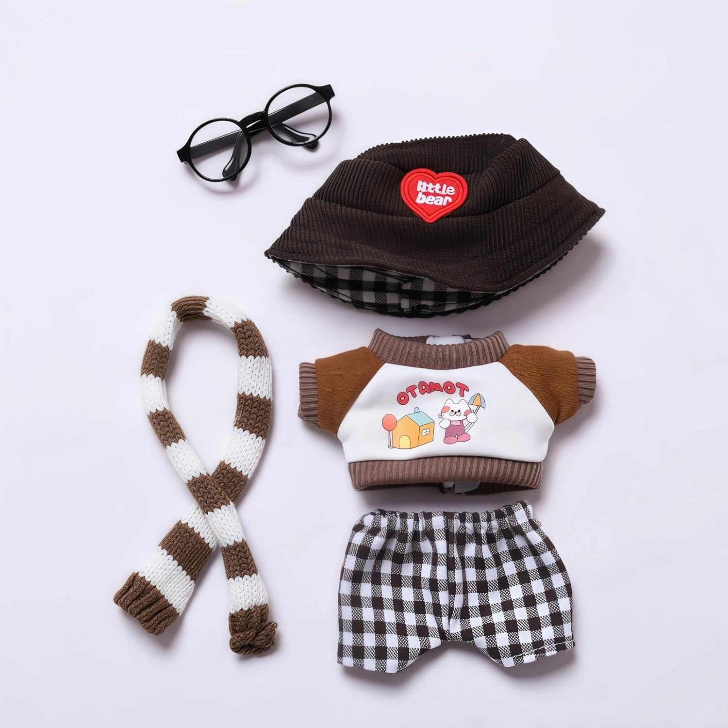 Clothes for Dolls Accessories, Kawaii Outfit Set 5 Pieces Suitable for 15cm 17cm Doll, Stylish Doll Clothing Set Replacement Blue (No Doll)