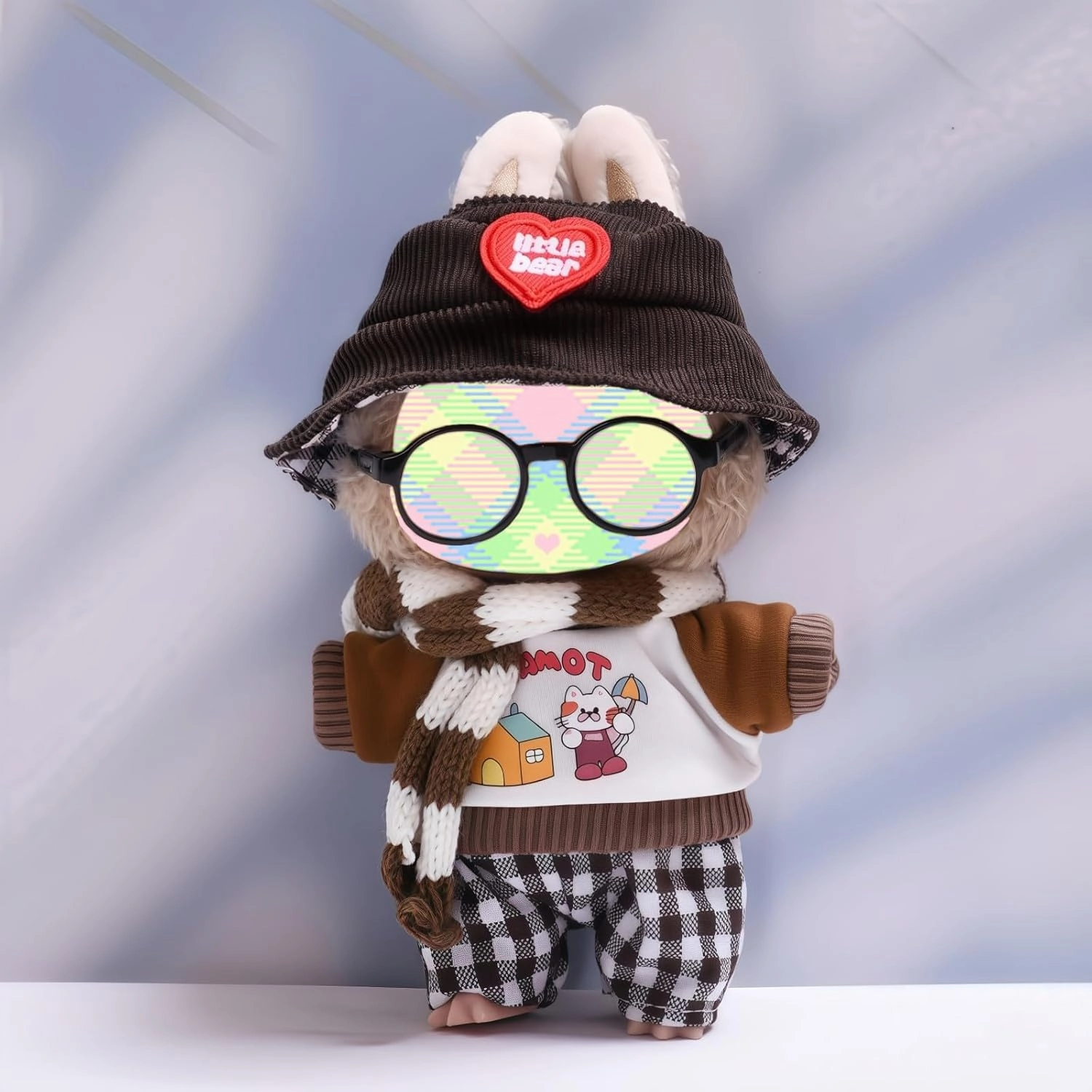 Clothes for Dolls Accessories, Kawaii Outfit Set 5 Pieces Suitable for 15cm 17cm Doll, Stylish Doll Clothing Set Replacement Blue (No Doll)