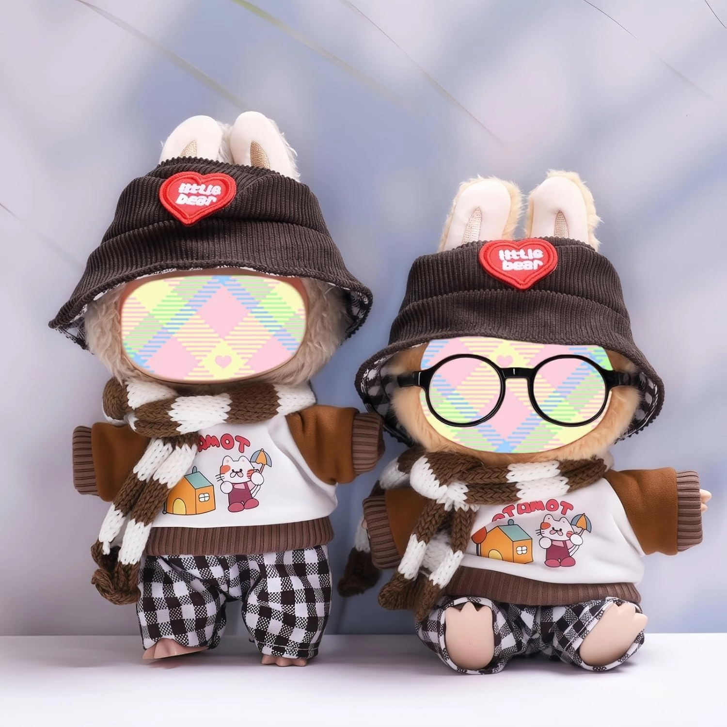Clothes for Dolls Accessories, Kawaii Outfit Set 5 Pieces Suitable for 15cm 17cm Doll, Stylish Doll Clothing Set Replacement Blue (No Doll)