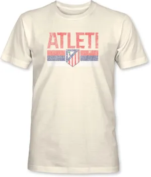 Club Atletico de Madrid Retro Stripes Premium Cotton T-Shirt - Natural