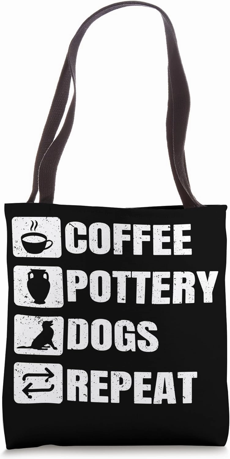 Coffee Pottery Dogs Repeat Ceramic Pottery Ceramicist Clay Tote Bag
